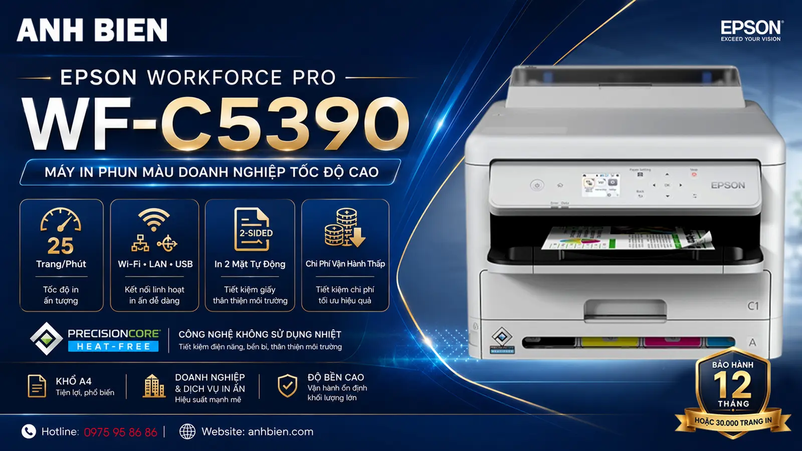 Máy in phun màu Epson C5390 chính hãng, sử dụng cho văn phòng và dịch vụ