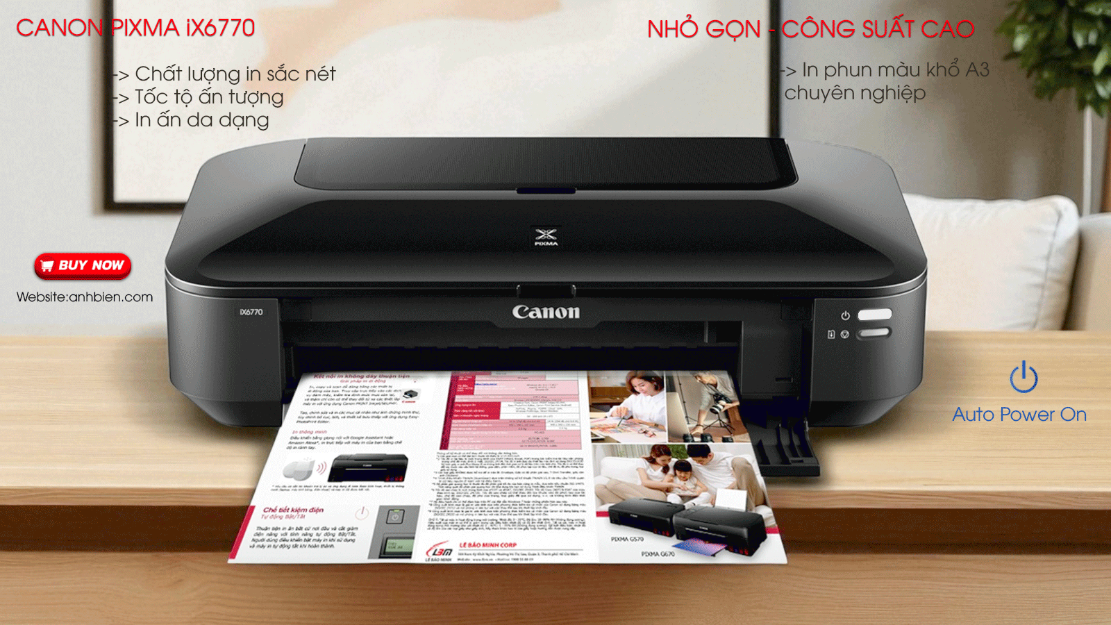 Máy in Canon PiXMA iX6770 hai đèn nháy luân phiên nhau có quy luật.