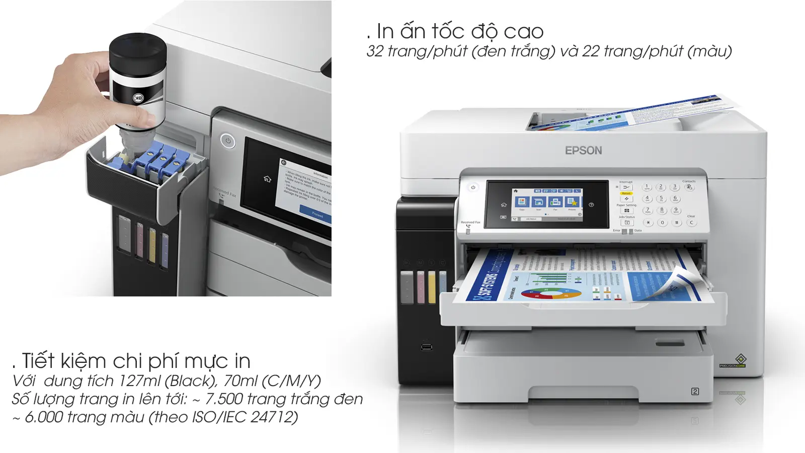 Máy in Epson L15160 in ấn tốc độ cao & tiết kiệm chi phí mực in
