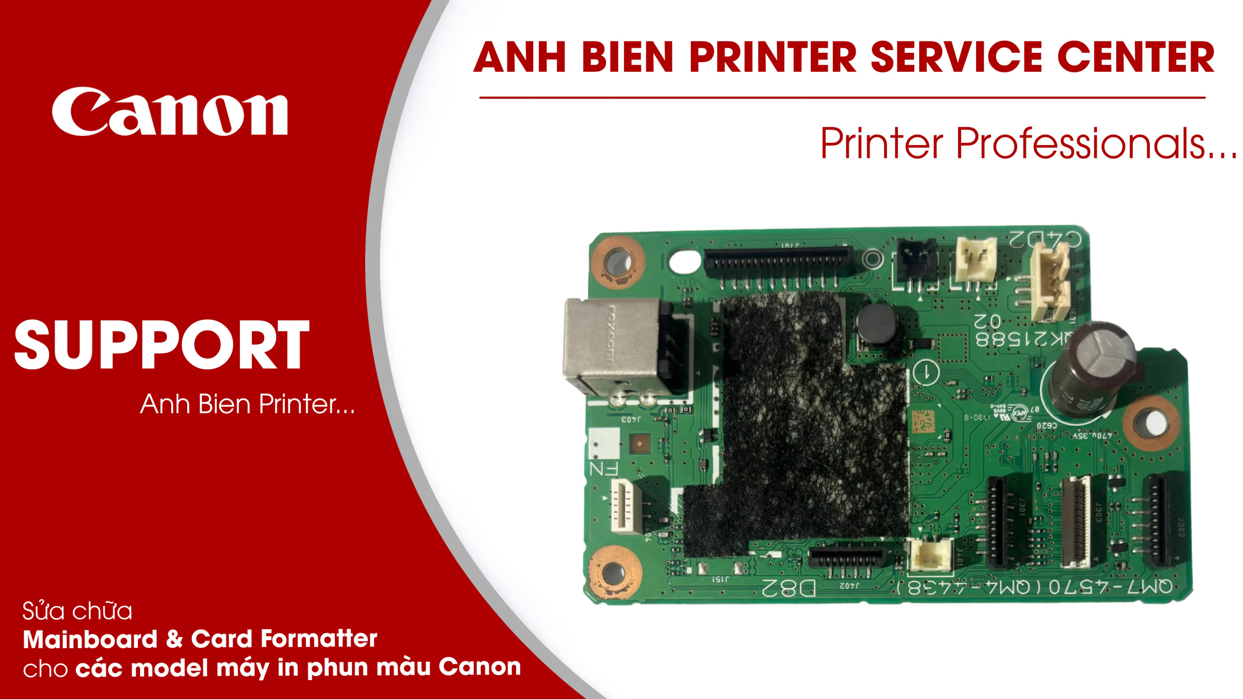 Sửa chữa các dòng máy in phun màu Canon báo lỗi 10 đèn tại Anh Biên Printer