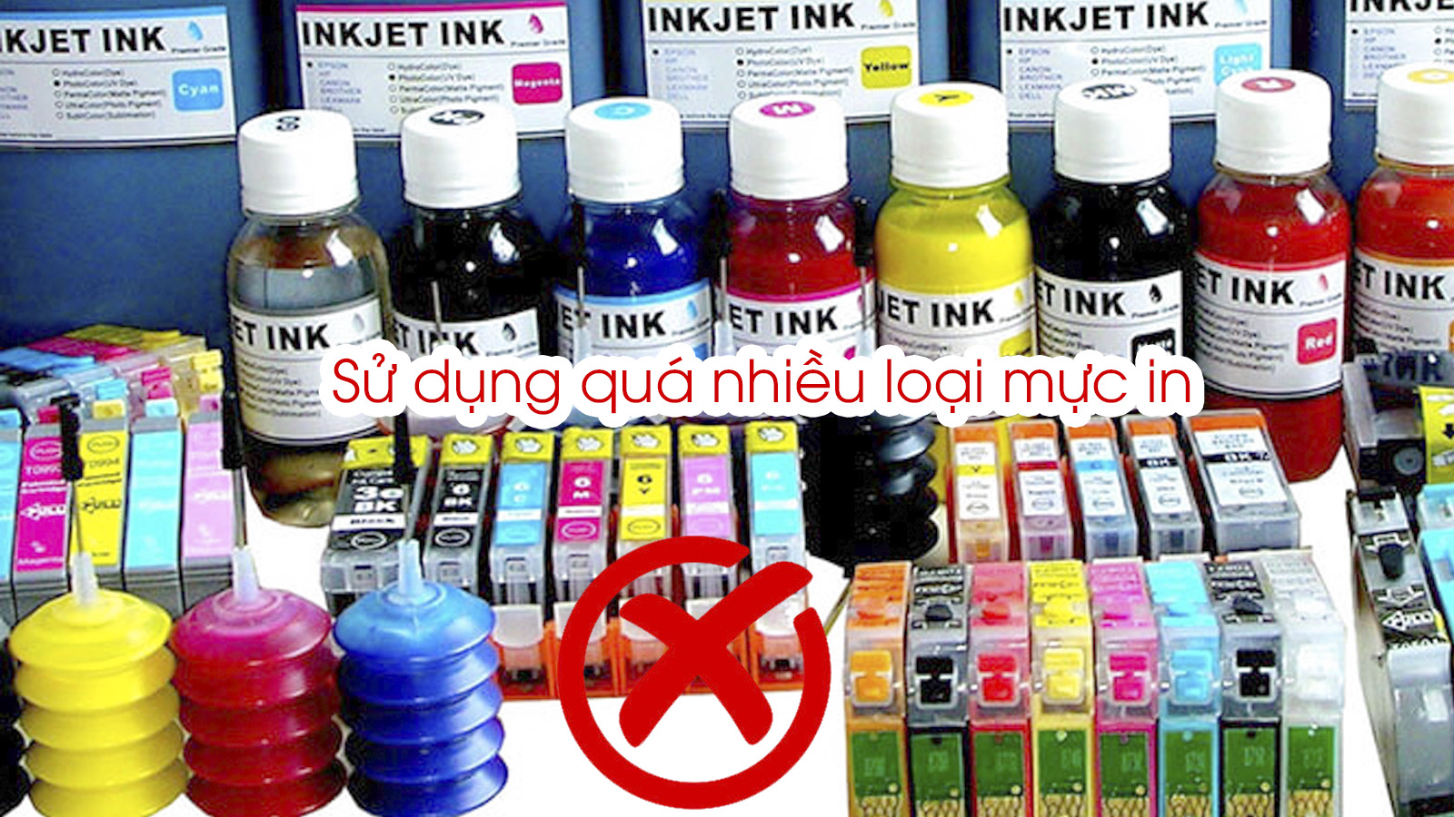 Sử dụng quá nhiều loại mực in